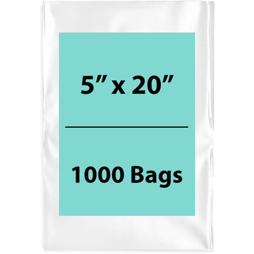Clear Poly Bags Thickness: 4 Mil Size: 5 inch (width) X 20 inch (Height) Pack of 1000 Bags